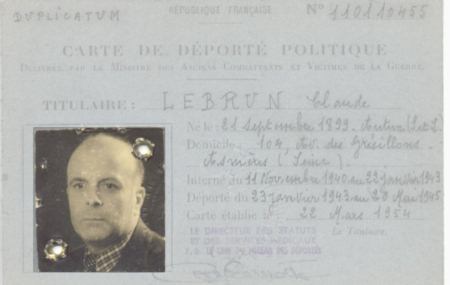 La carte de déporté politique